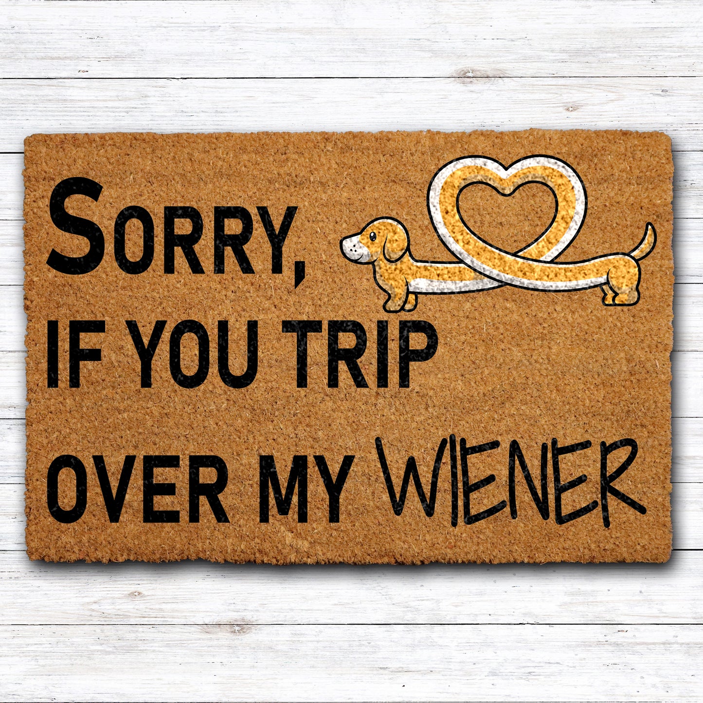 Funny Dachshund doormat, humorous home decor for dog lovers
