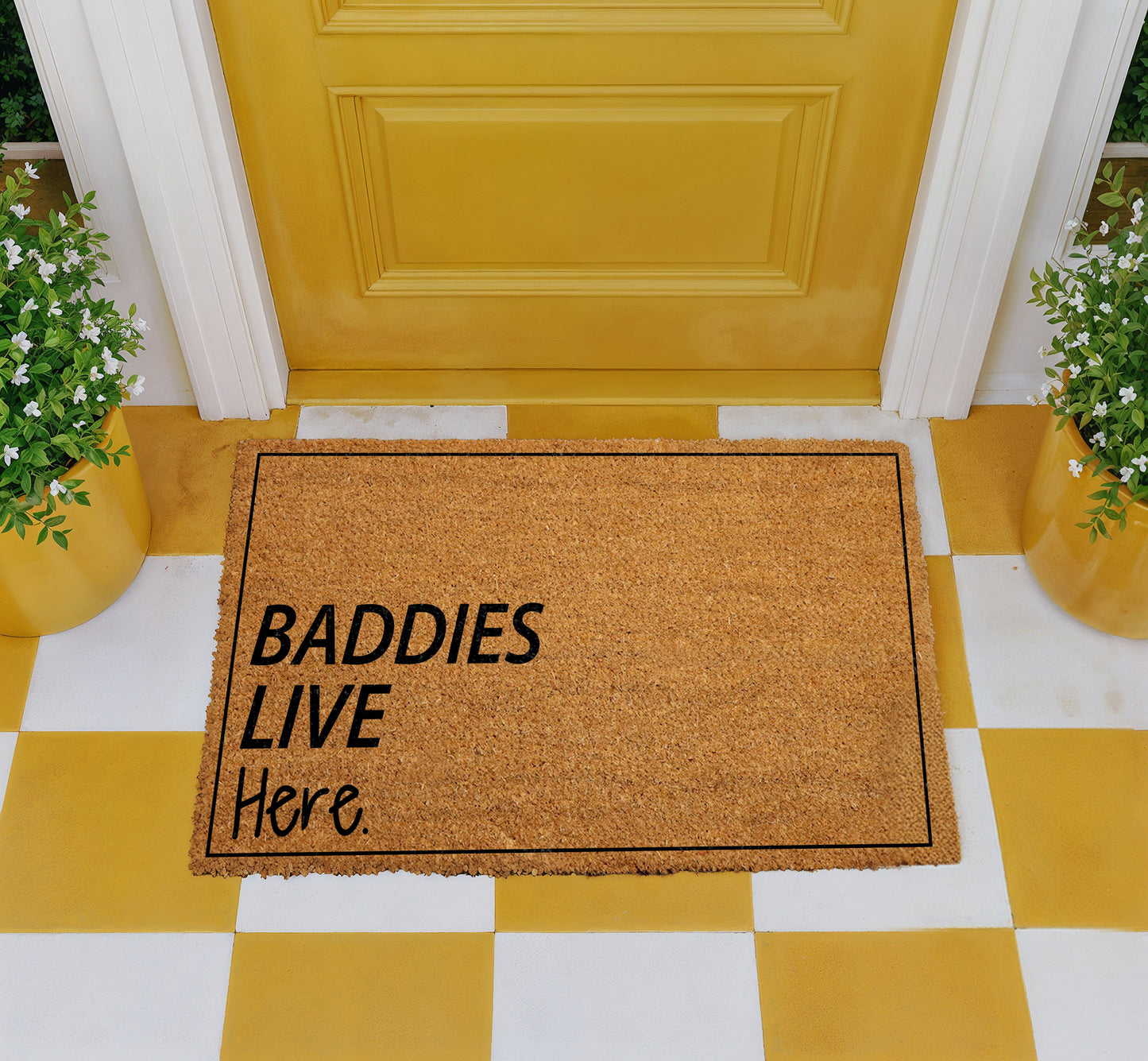 Welcome Baddies with this Funny Doormat for Apartments, Dorms!