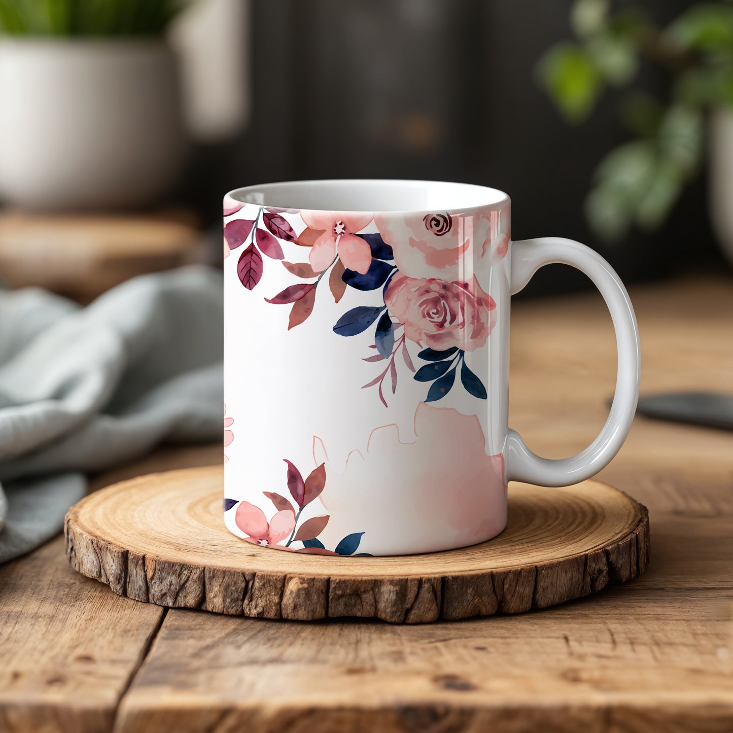 Elegant Rose Design, Romantic Vintage Floral Tea Mug, 11oz or 15oz