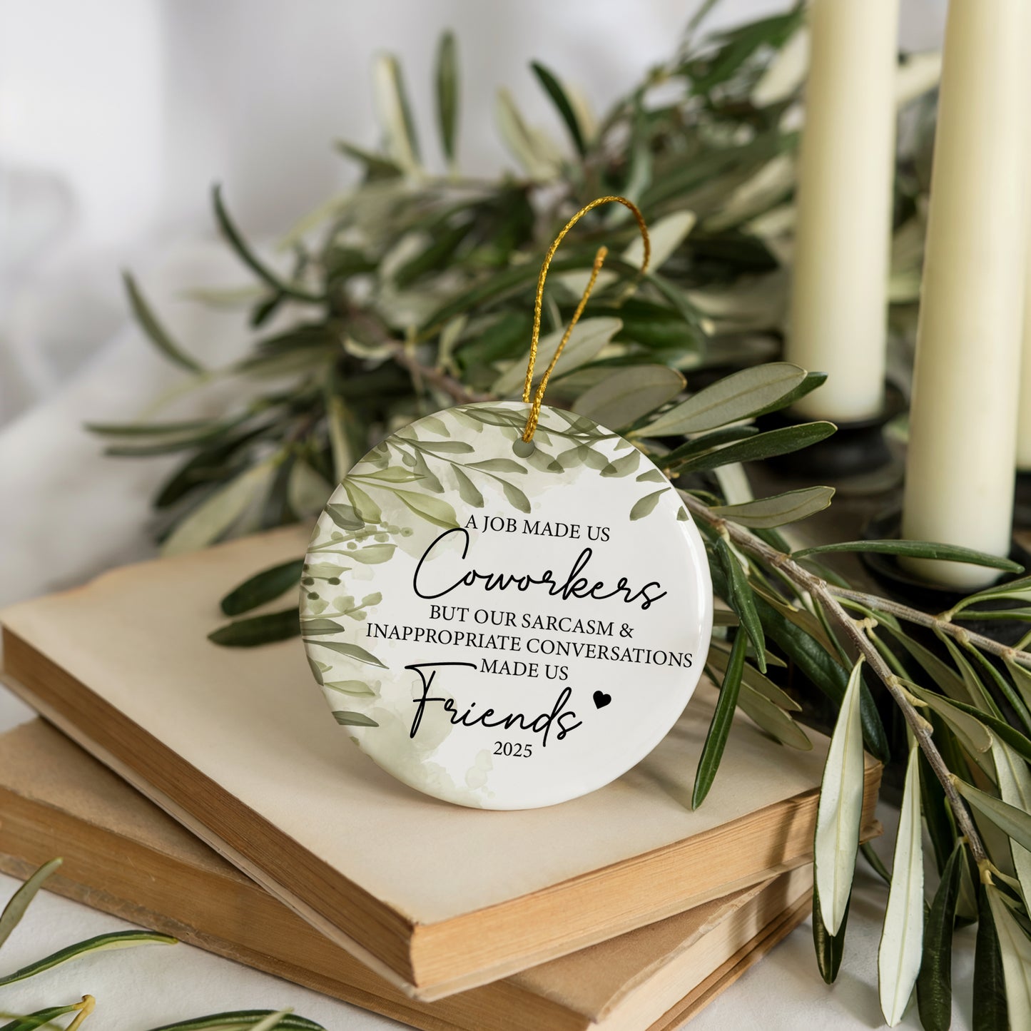 Ceramic Keepsake, Funny Coworker Christmas Ornament for Close Friends