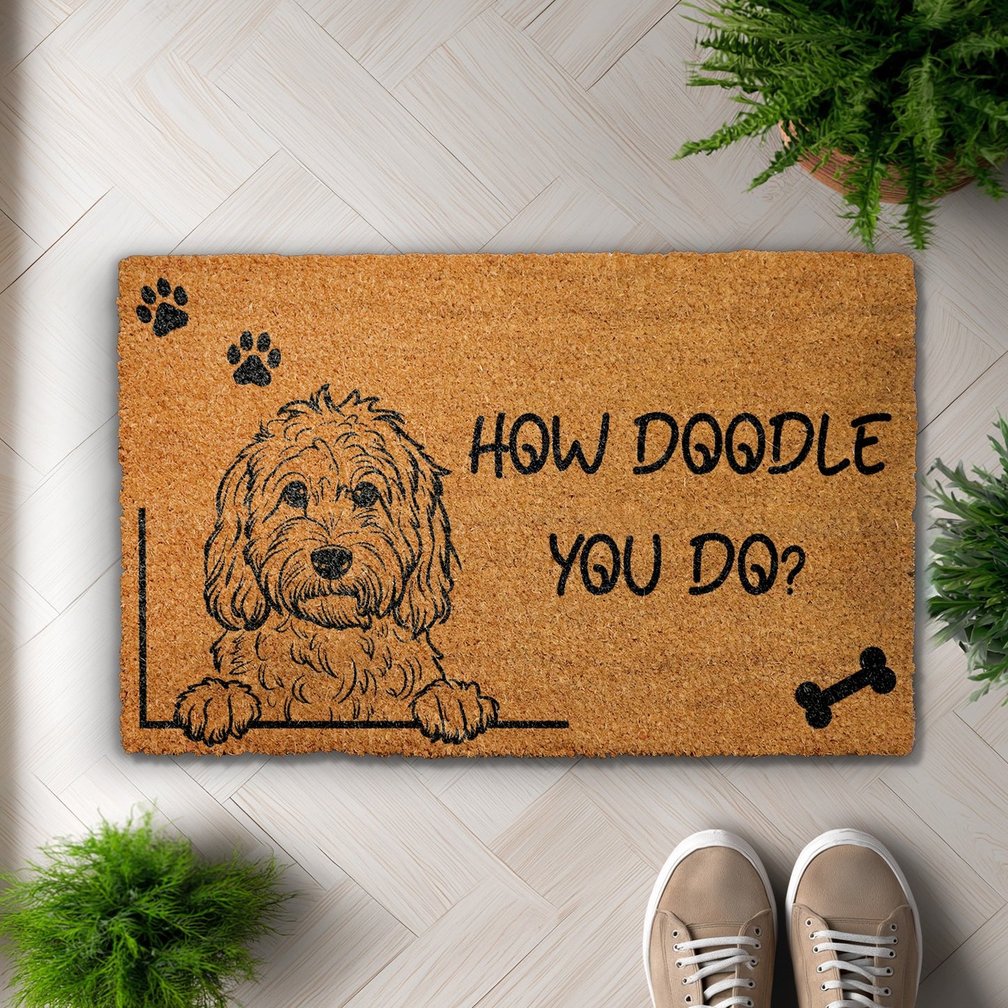 Doodle Doormat: Welcome with Wag, Tail-Wagging Housewarming Gift