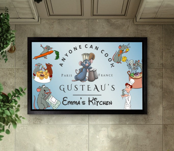 Custom Gusteau's Kitchen Welcome Mat, Personalized Cook Lover Gift