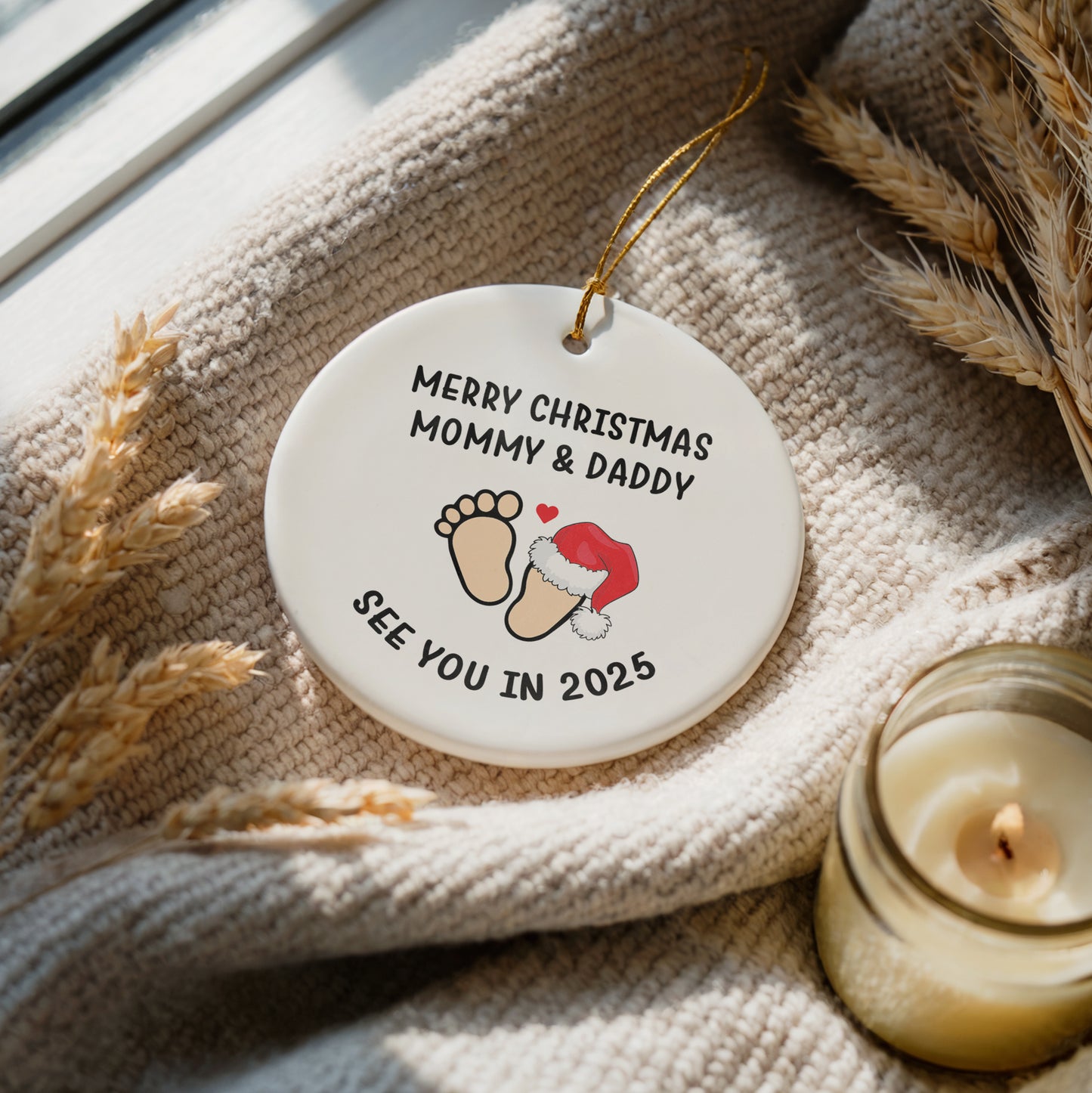 Celebrate with a Custom Christmas Keepsake for Expecting Parents