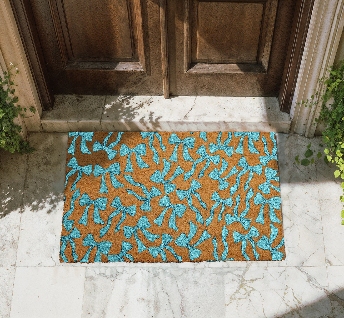 Personalized Coquette Bow Doormat, Cute Home Entrance Decor