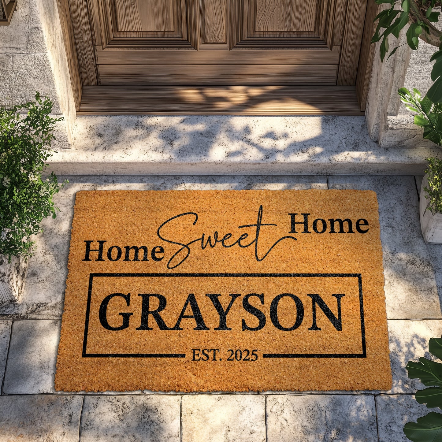 Unique Personalized Welcome Mat, Family Name & Est Year Home Decor