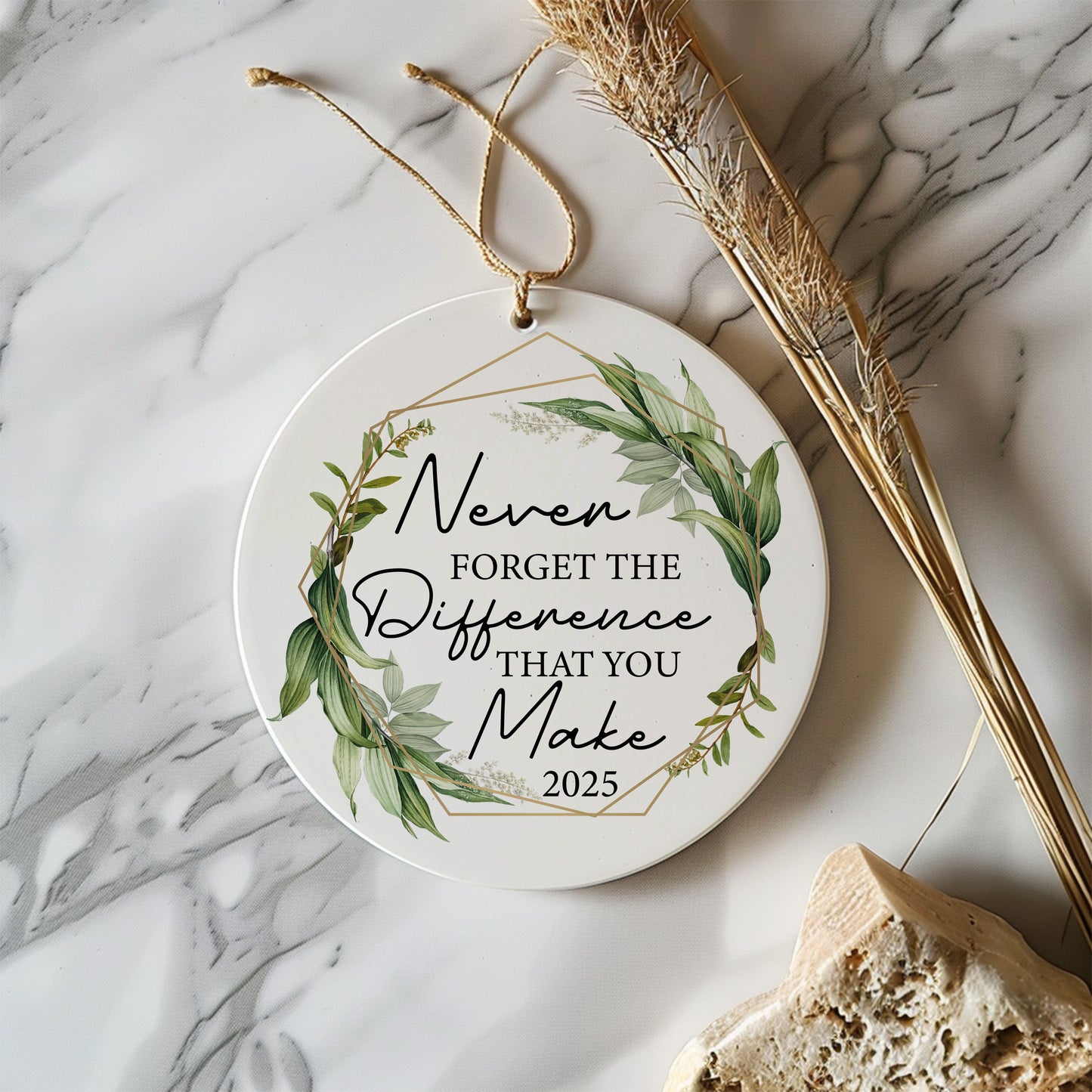 Make a Difference: Inspirational 2025 Ceramic Ornament, Motivational Keepsake, Encouragement Gift