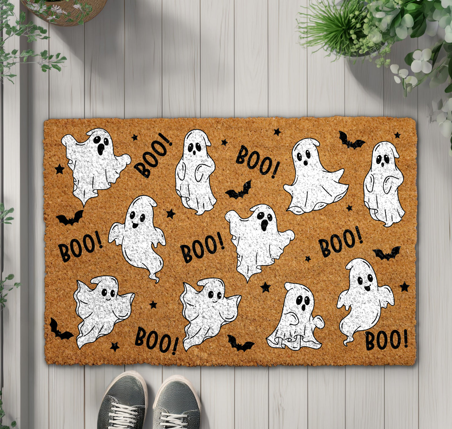 Spooky Boo Welcome Mat, Halloween Ghost Doormat, Funny Housewarming Gift