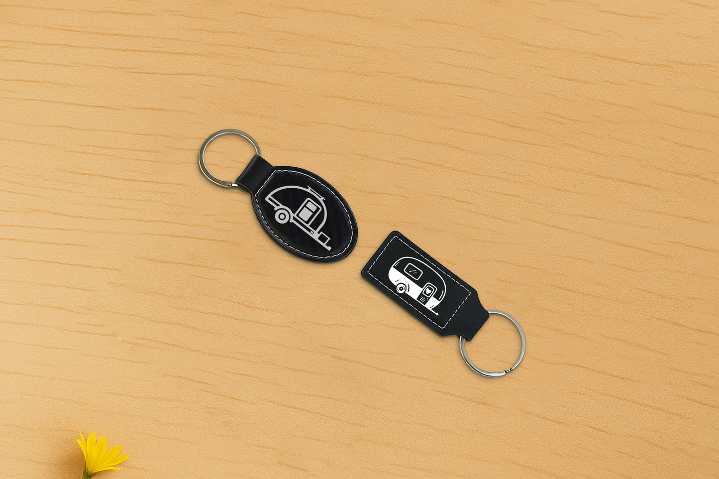 Rustic Dad Key Chain, Personalized Wild Animal Leather Keychain