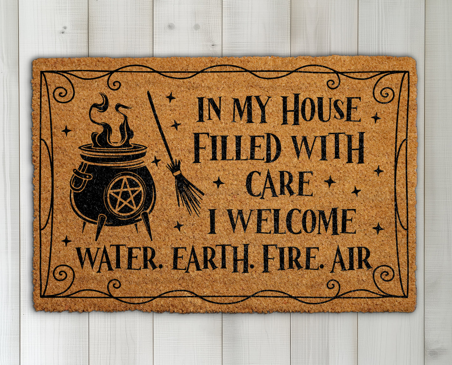 Create Magical Entryways with Witchy Doormats, Cauldron Front Porch Rug