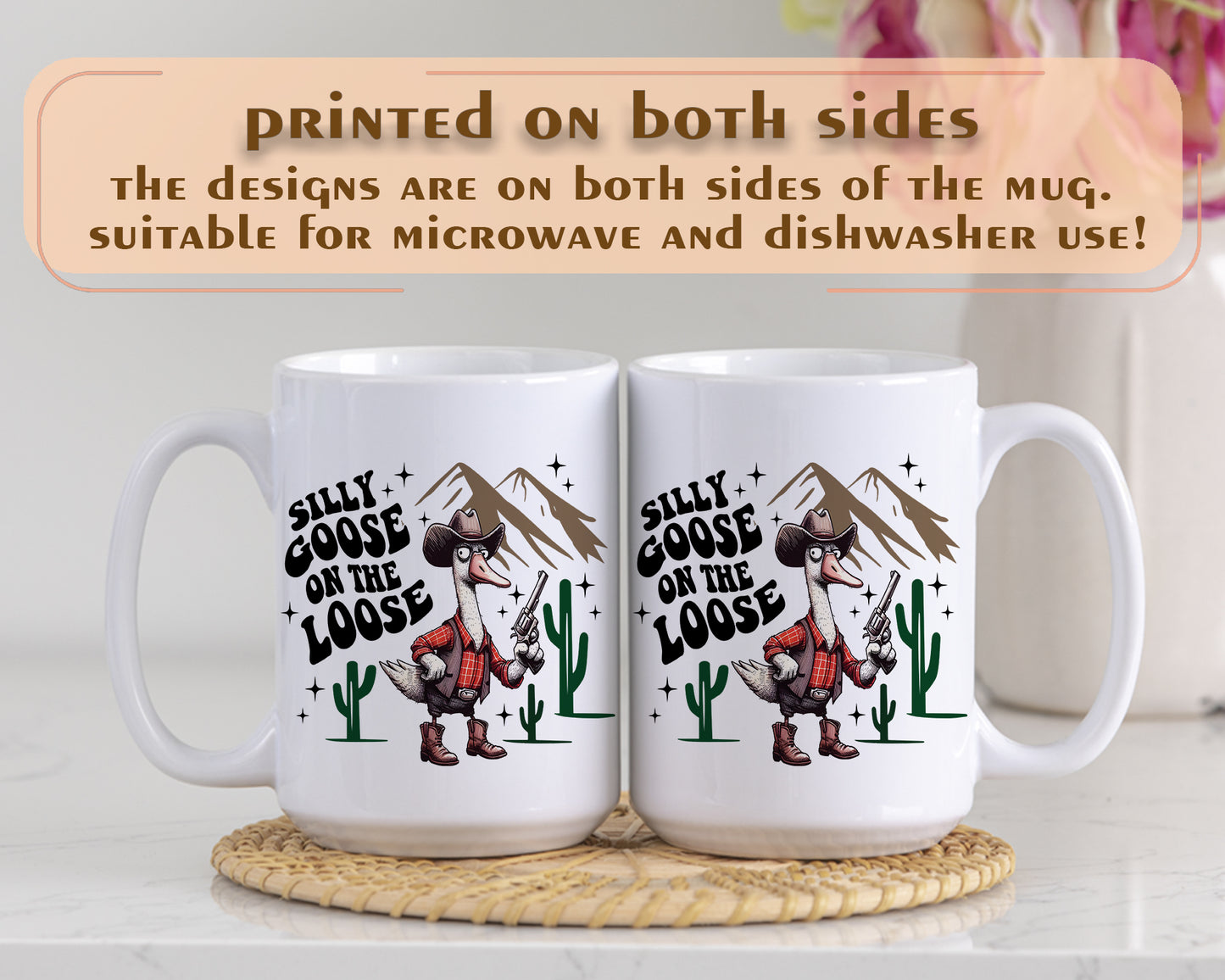 Cute Western Goose Coffee Mug - Quirky Morning Tea Cup