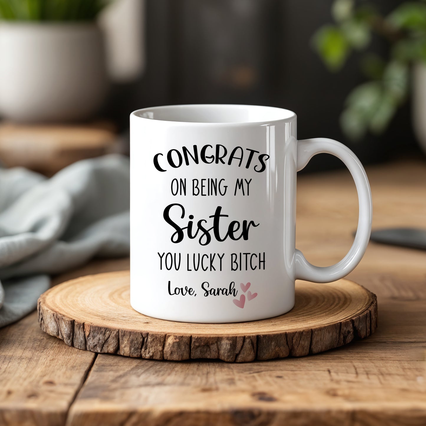 Personalized Funny Sister Mug, Siblings Ceramic Cup, Family Drinkware Gift