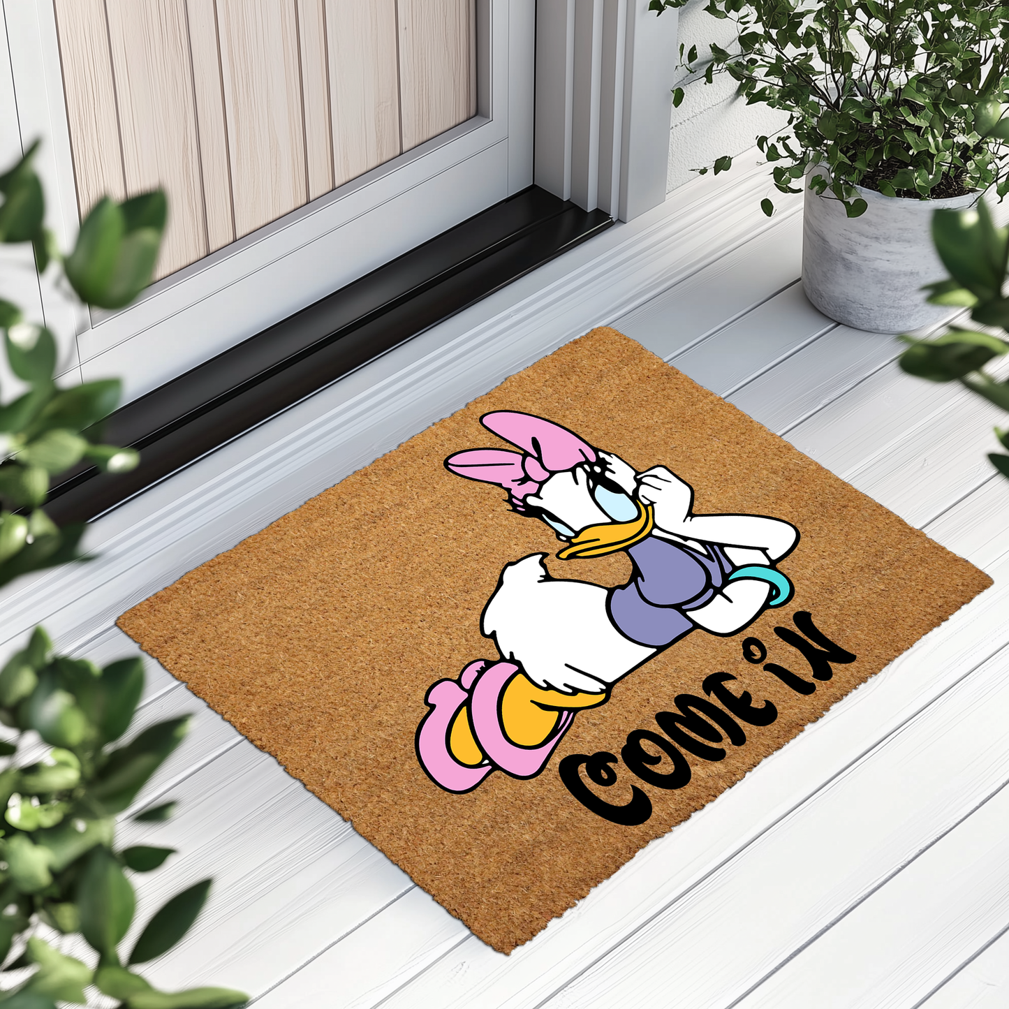 Charming Daisy Duck Doormat, Quirky Outdoor Home Decor Gift Idea