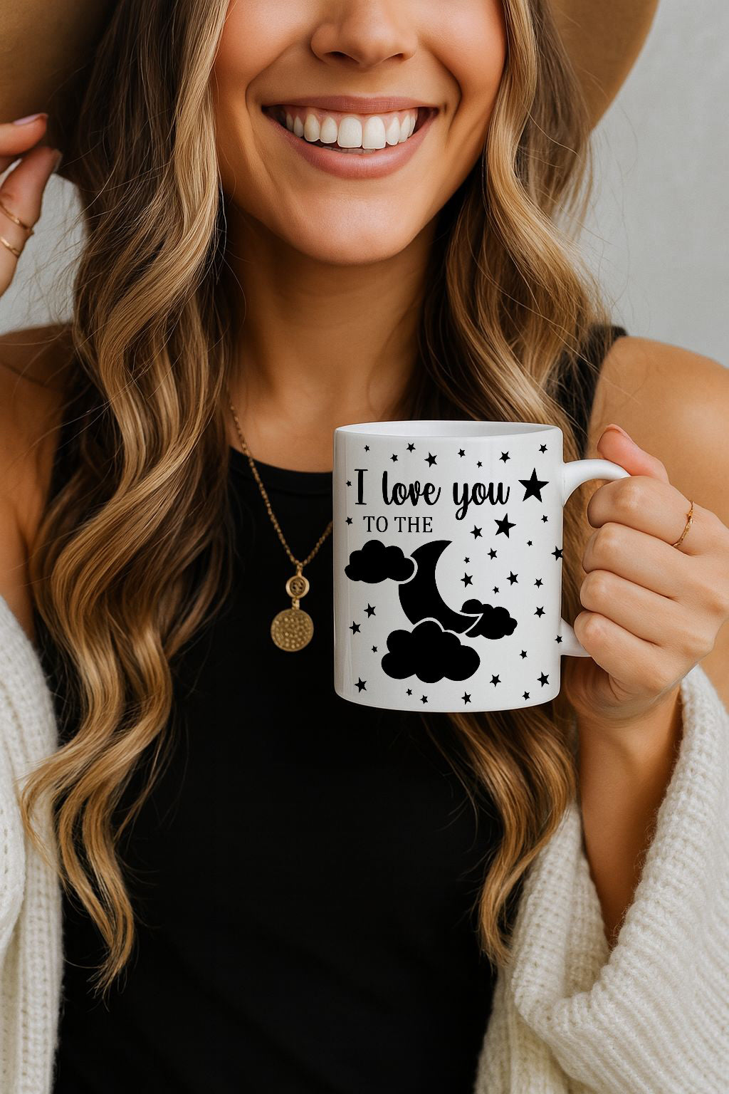 Celestial Lovers Ceramic Mug, Valentine's Day Gift for Husband and Wife