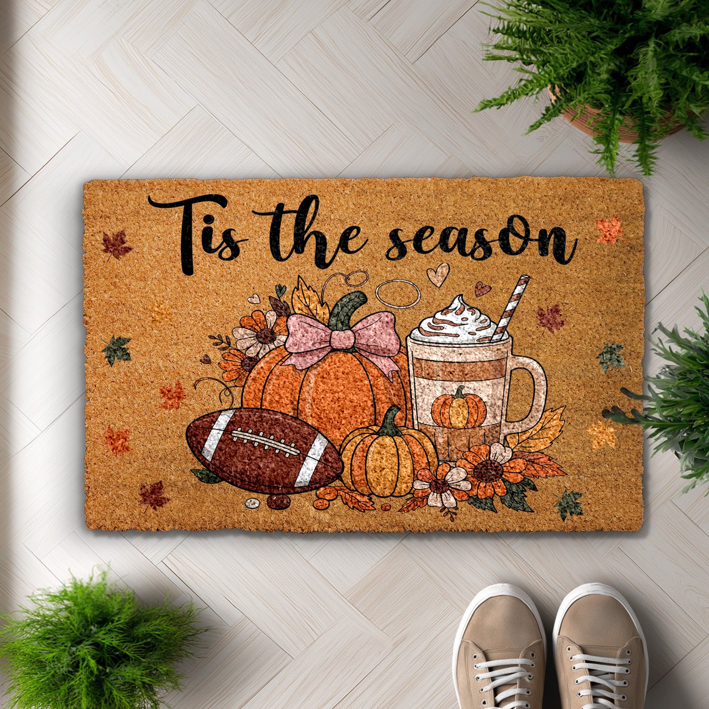 Seasonal Doormats: Pumpkin Spice Latte, Football, Thanksgiving Home Decor