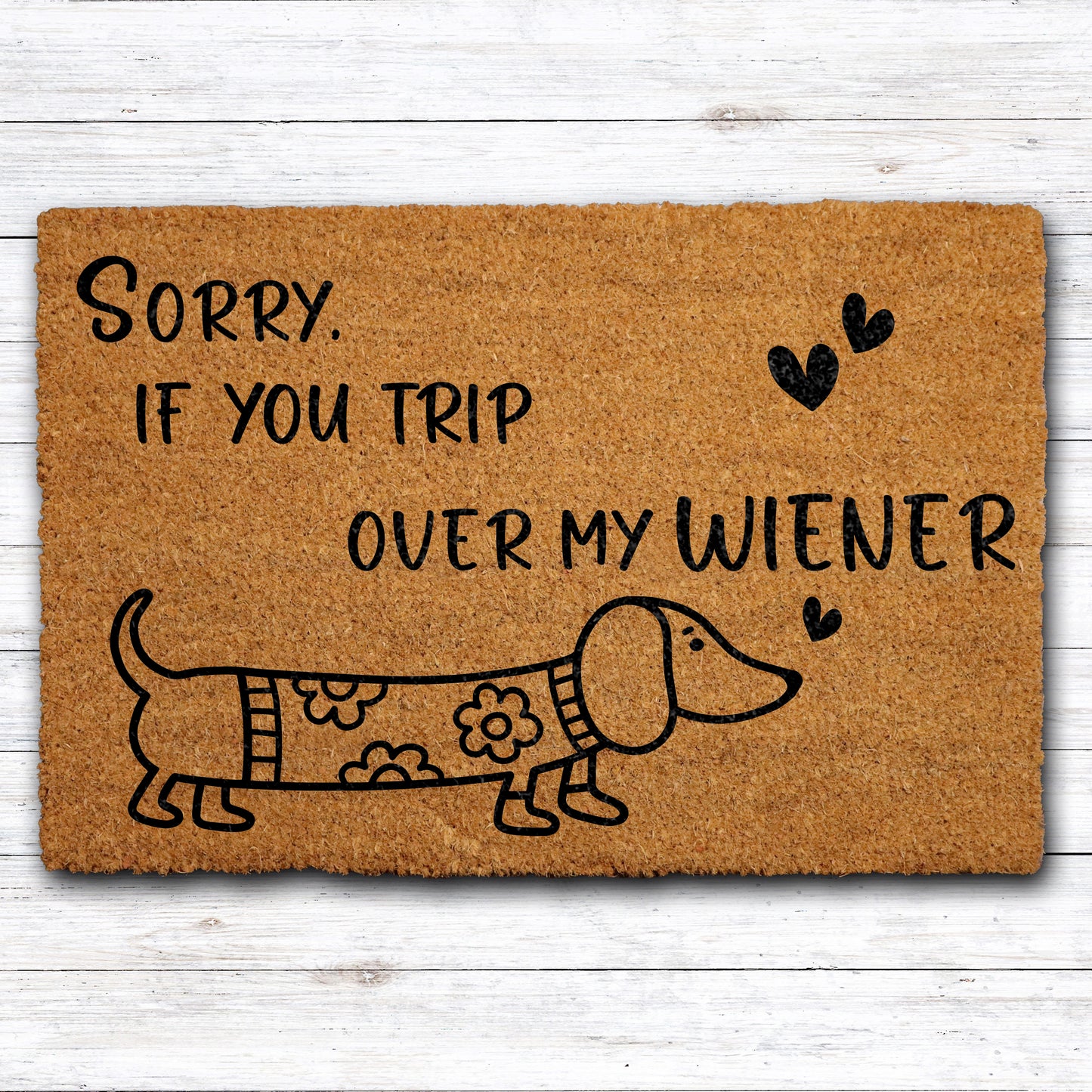 Dachshund Welcome Mat: Funny Housewarming Gift with Wiener Doormat