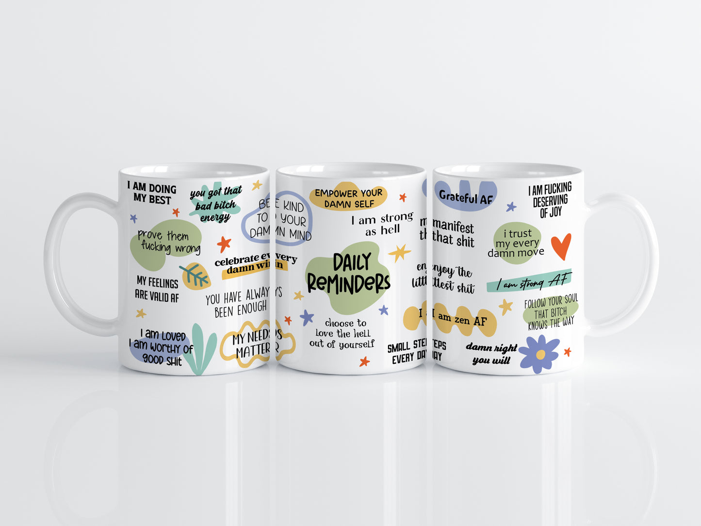 Motivation Quotes Ceramic Mug, Cute Daily Reminder Tea Cup