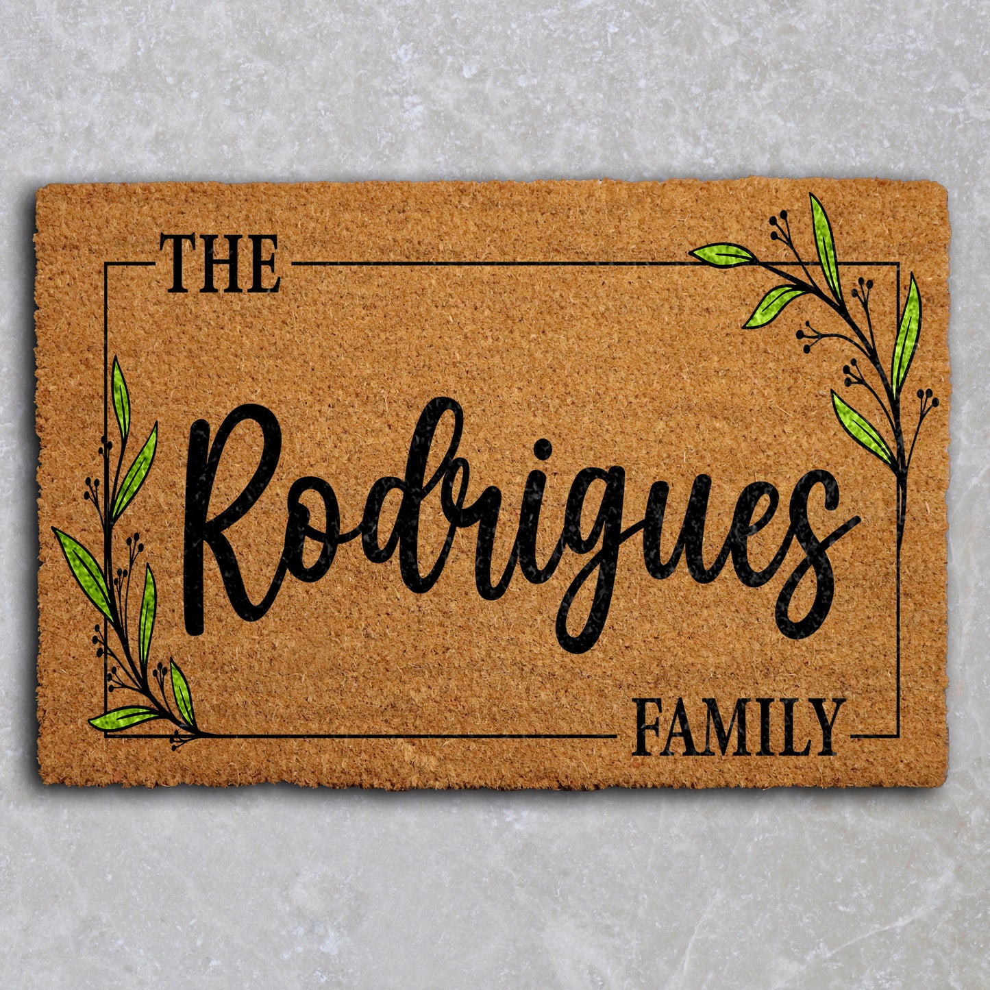 Berry Design Personalized Christmas Doormat, Welcome Mat, Housewarming Gift