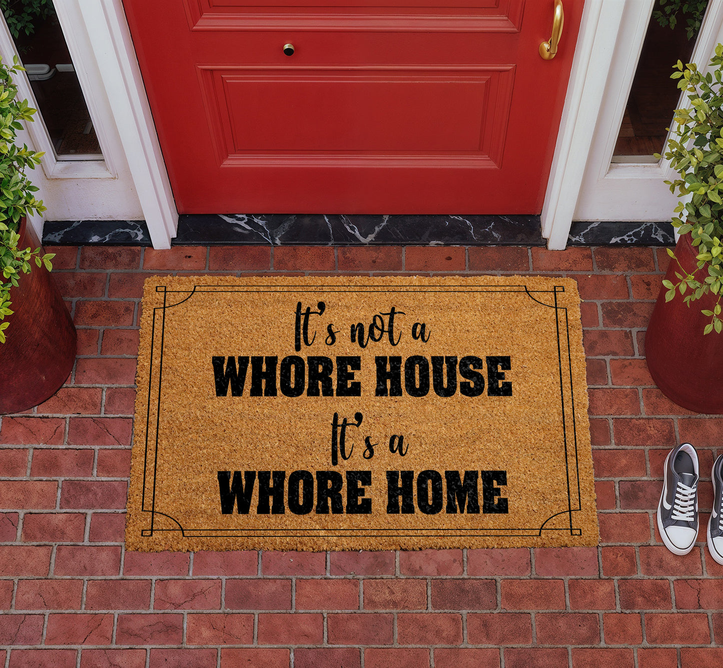 Whore Home Doormat: Adult Humor Housewarming Gift, Funny Front Rug