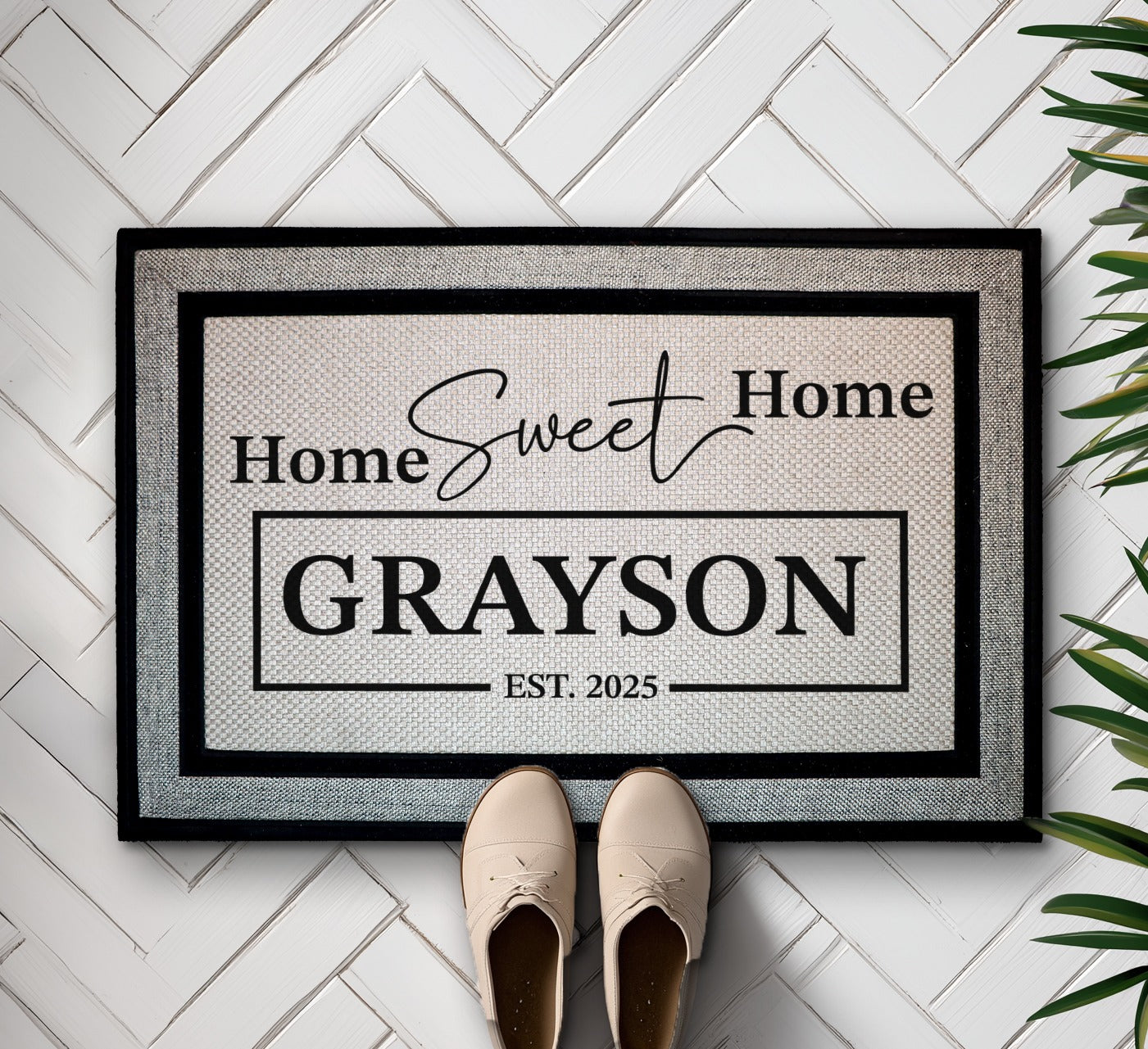 Personalized Last Name Doormat, Custom Family Welcome Mat, Housewarming Gift