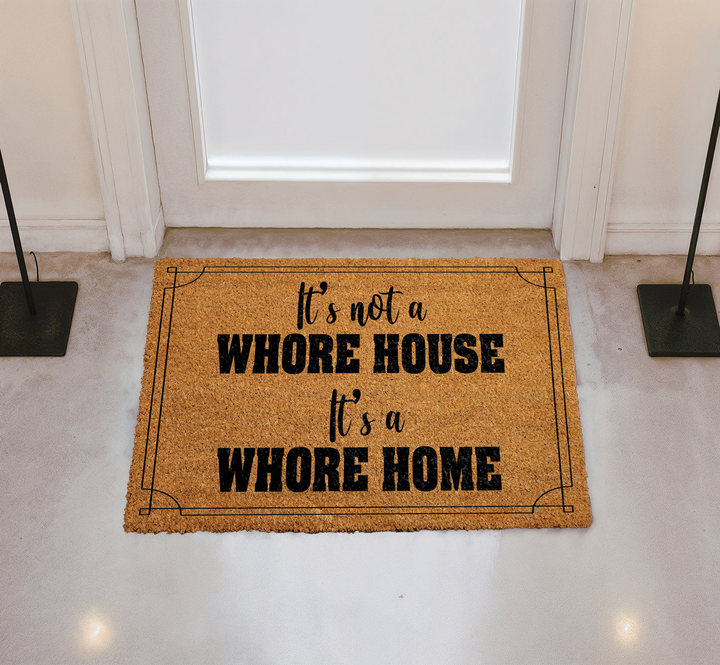 Whore Home Doormat: Adult Humor Housewarming Gift, Funny Front Rug