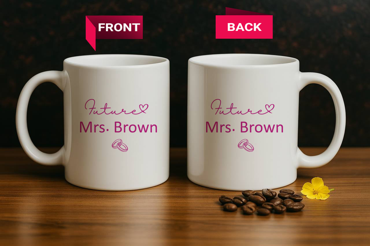 Personalized Fiancée & Future Wife Ceramic Mug Set for Engagement