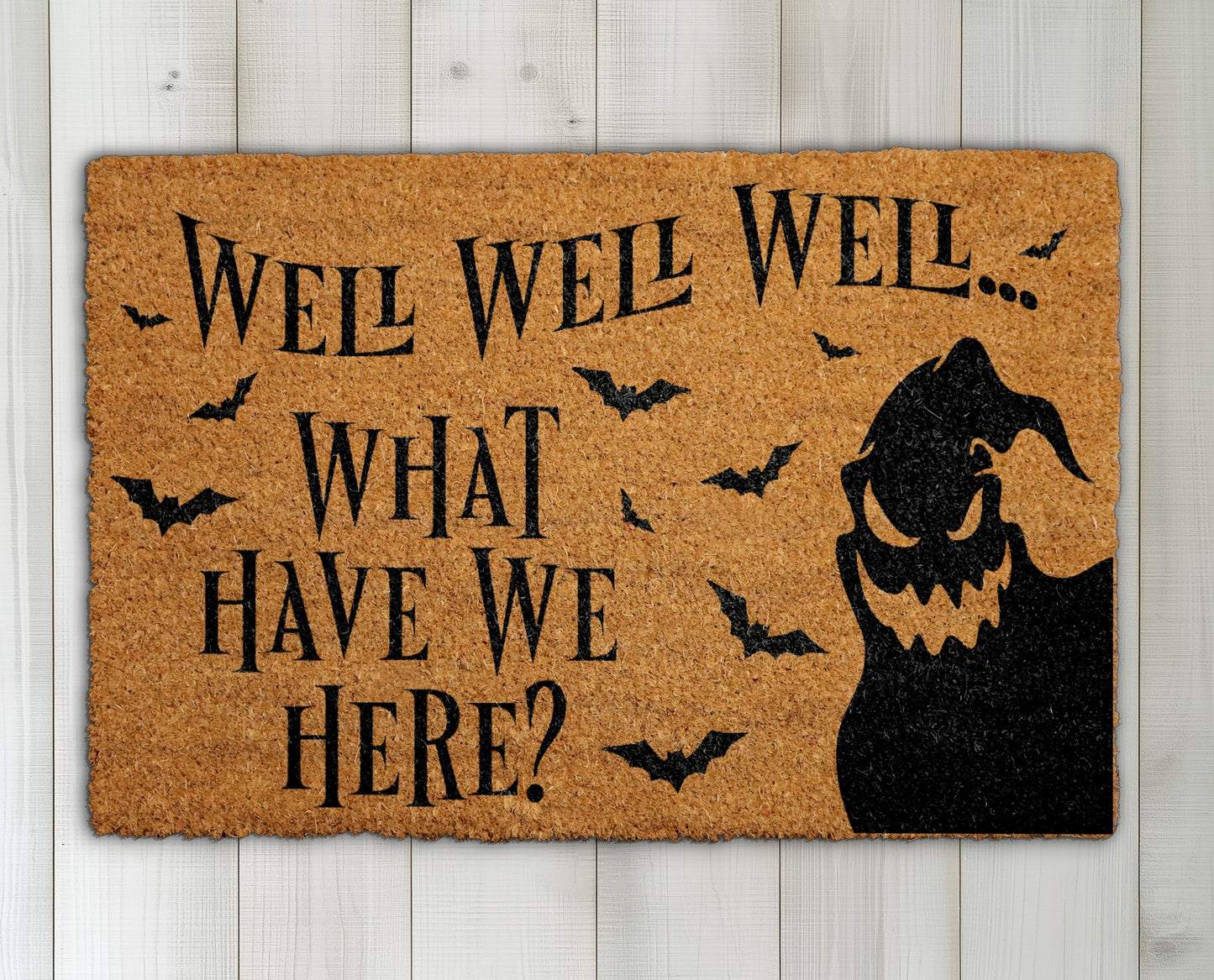 Spooky Bat Porch Rug, Nightmare Inspired Coir Mat for Halloween