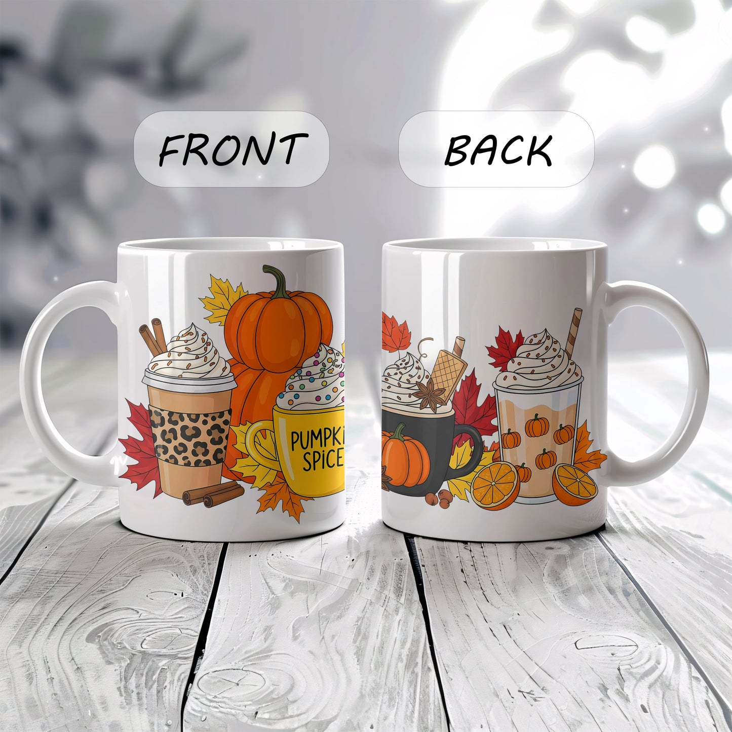 Pumpkin Spice Latte Ceramic Cup, Autumn Vibes Pottery Mug