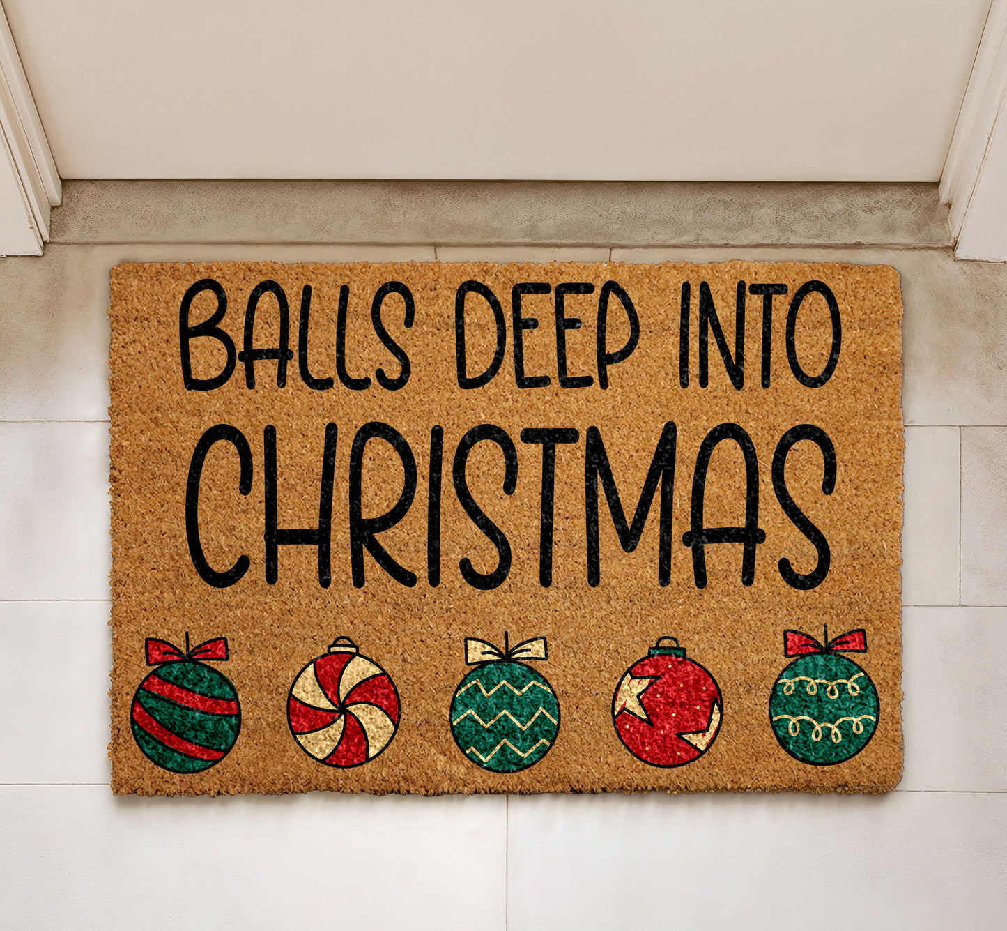 Boldly Welcome Guests with Hilarious Christmas Doormat, Adult Humor