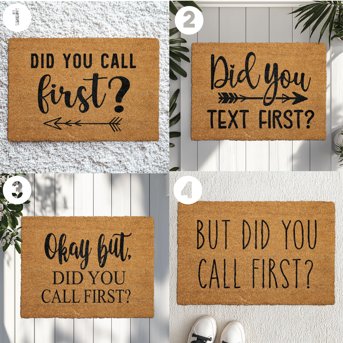Sarcastic Coir Doormat: Funny, Humorous Arrow Design for New Home