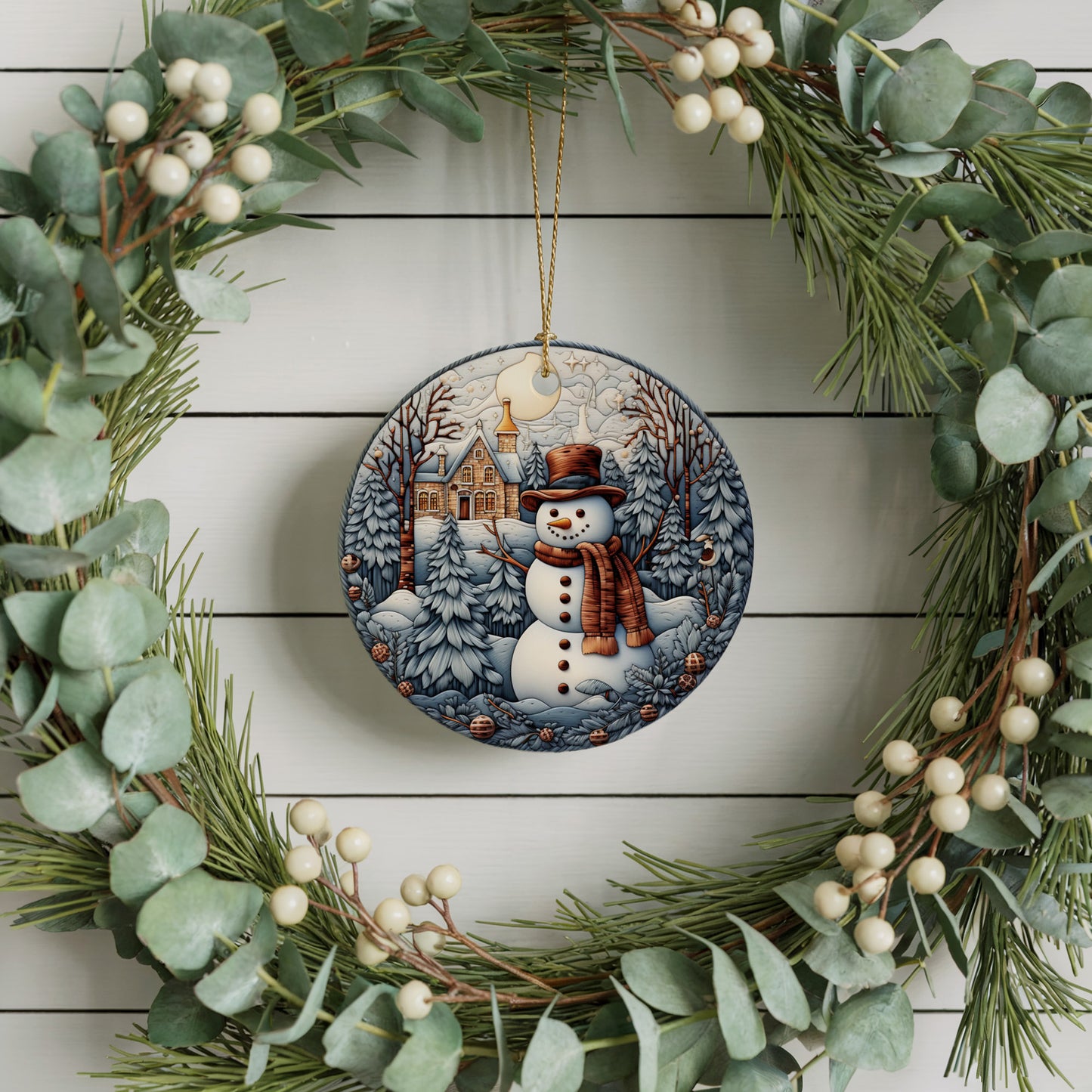 Charming Snowman Ornament: Winter Celebration Keepsake, Cute Xmas Decor