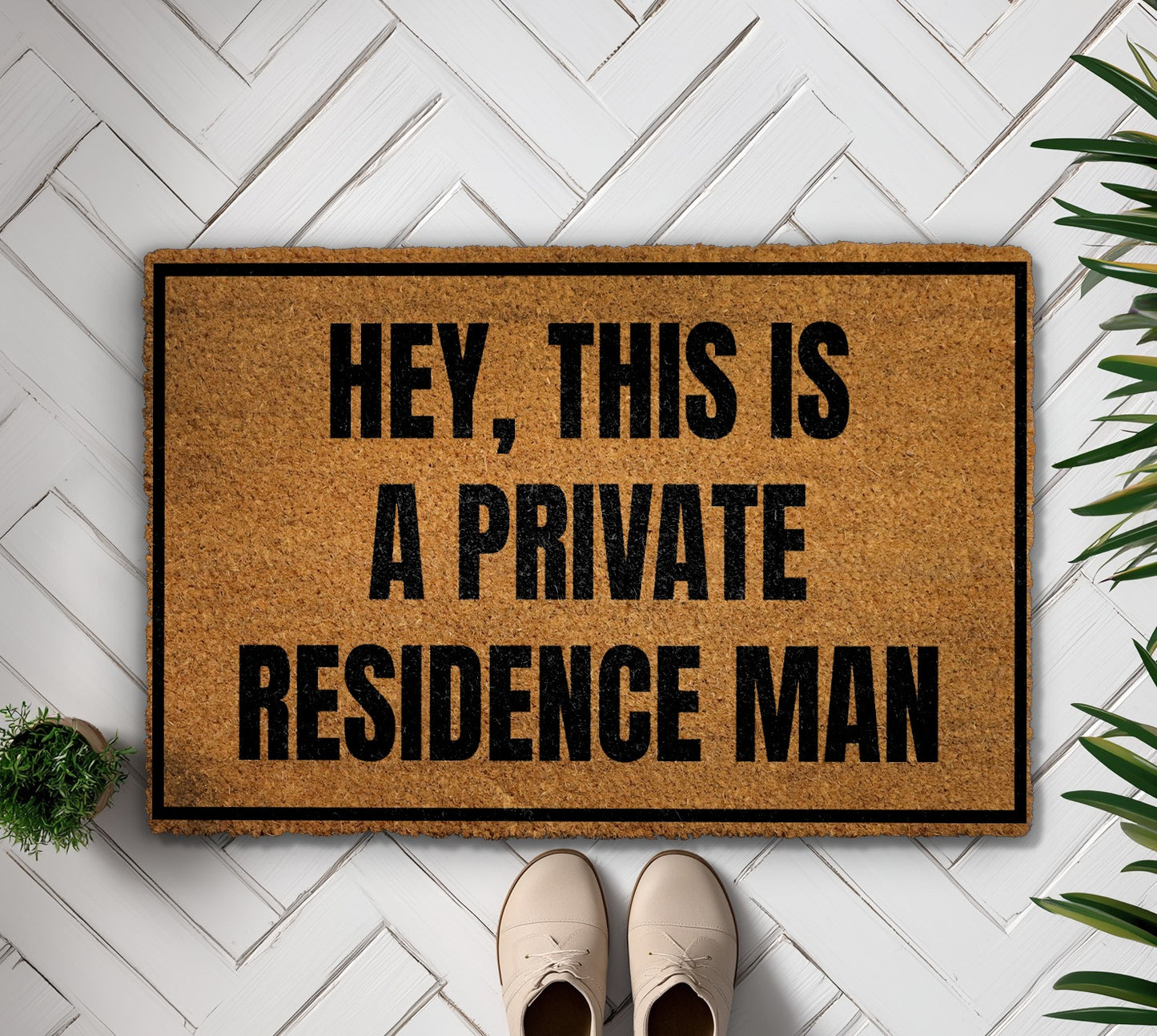 Humorous Welcome Doormat for Man Cave Home Decor, Funny Housewarming Gift