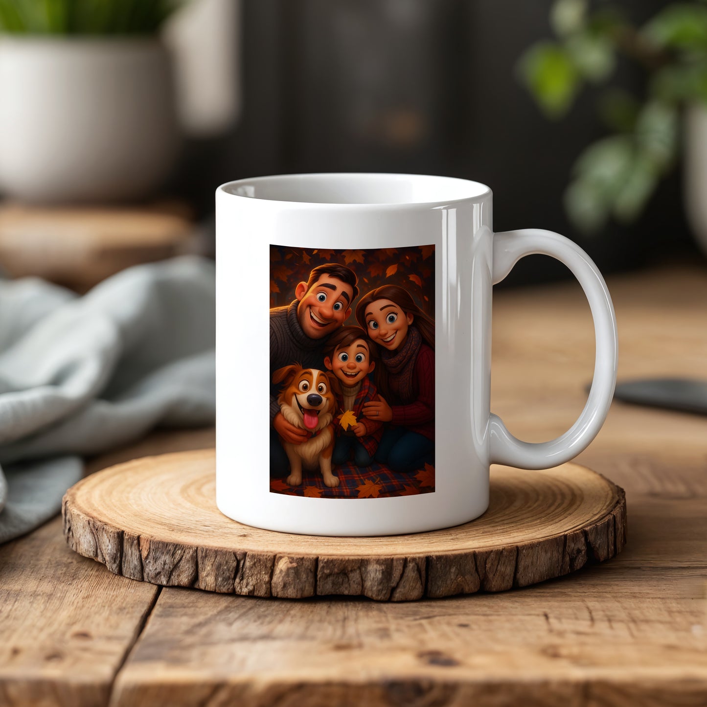 Personalized Cartoon Family Portrait Mug, Ideal Gift for Mom, Dad