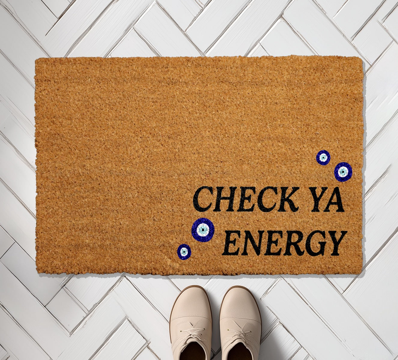 Enhance Your Entryway with Mystical Vibes: Check Ya Energy Doormat