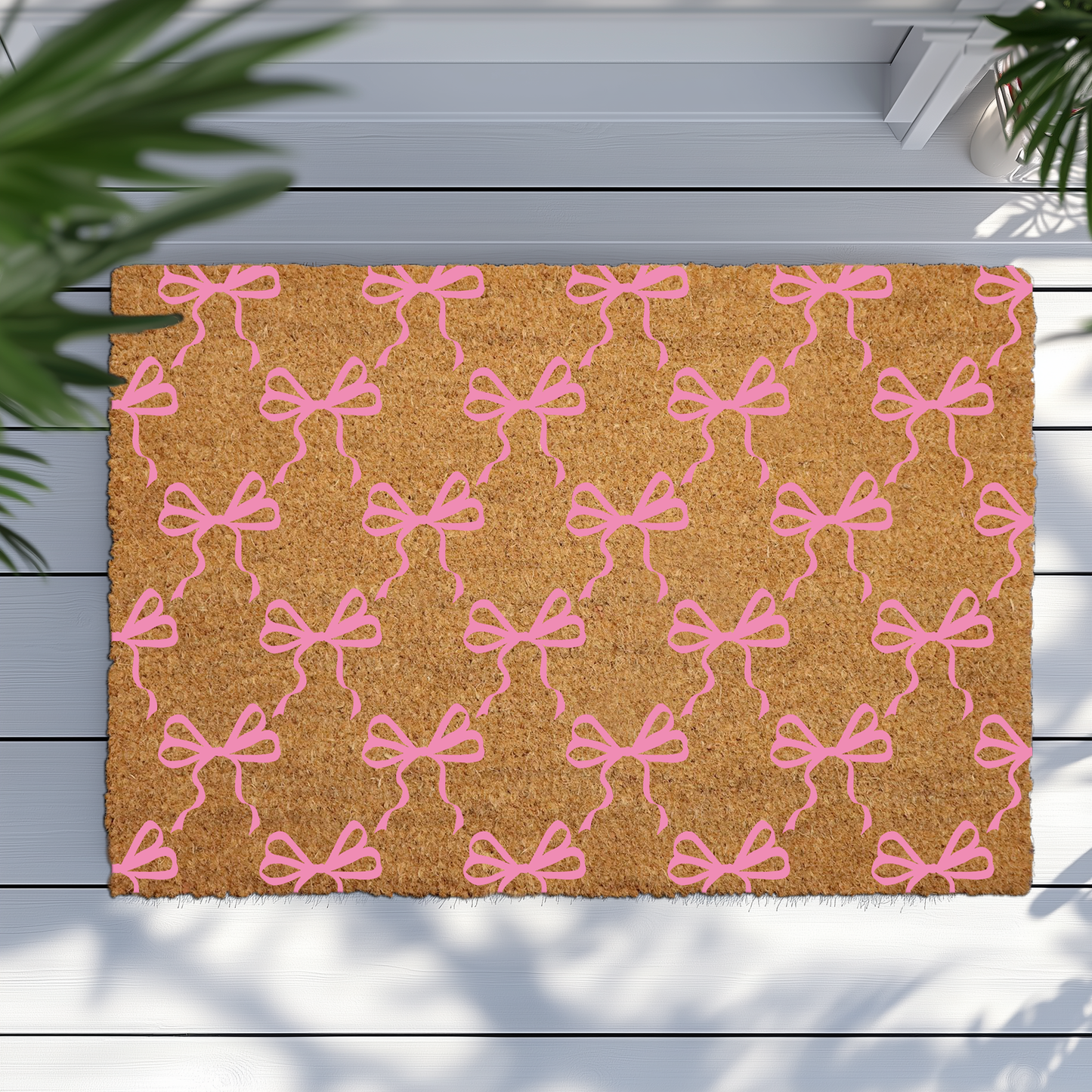 Charming Bow Doormat for Newlywed Home Decor, Cute Outdoor Rug
