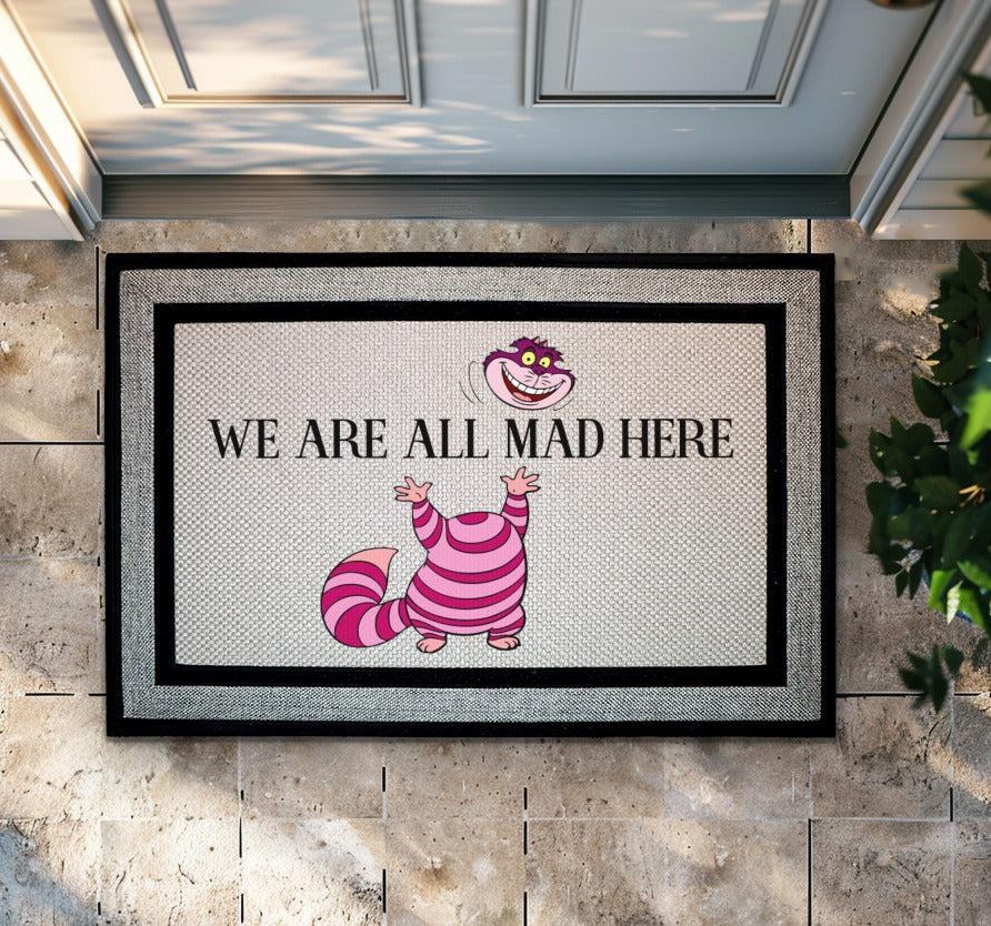 Welcome guests with a touch of whimsy: Cheshire Cat Doormat.