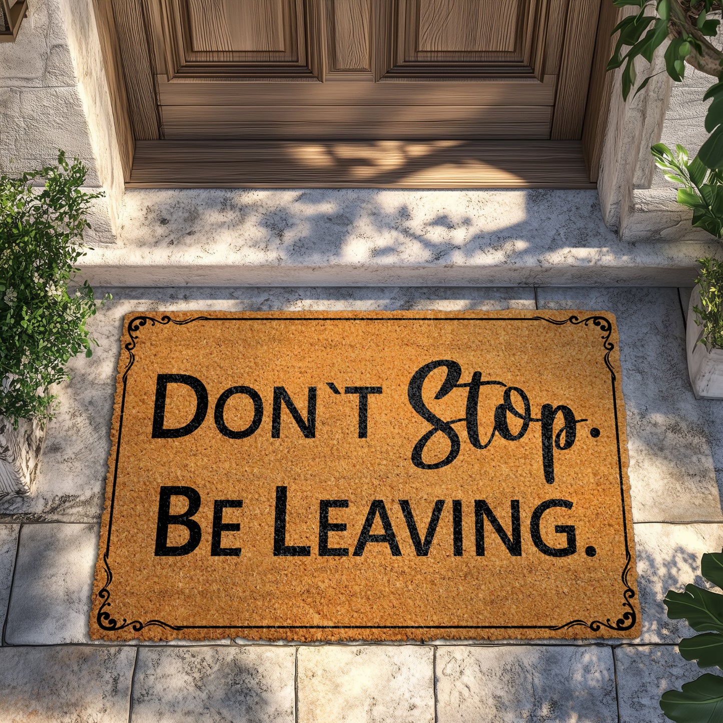 Humorous Welcome Mat, Rude Doormat - Unwelcome Visitors Floor Decor.