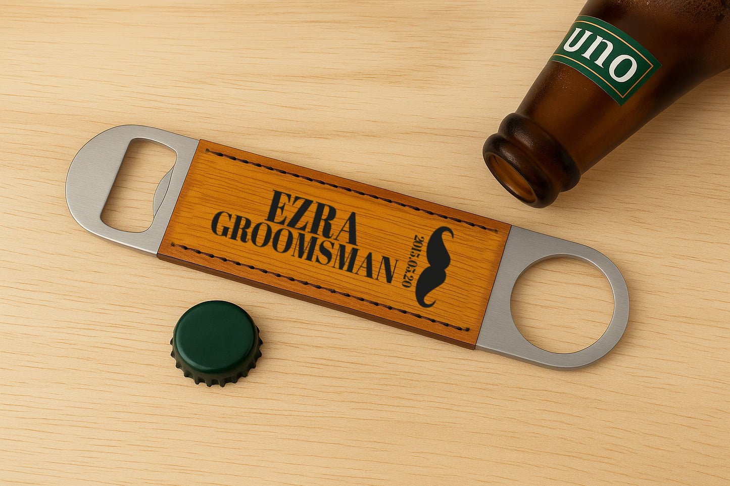 Custom Engraved Bottle Opener, Personalized Groomsman Gift with Name