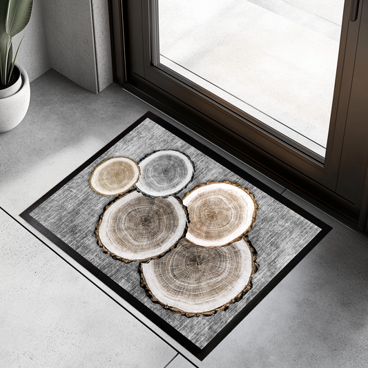 Rustic Wood Slice Doormat: Farmhouse Entryway Decor, Indoor Outdoor Mat