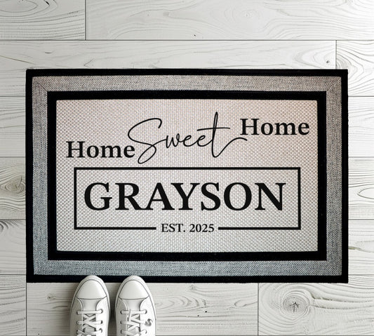 Personalized Last Name Doormat, Custom Family Welcome Mat, Housewarming Gift