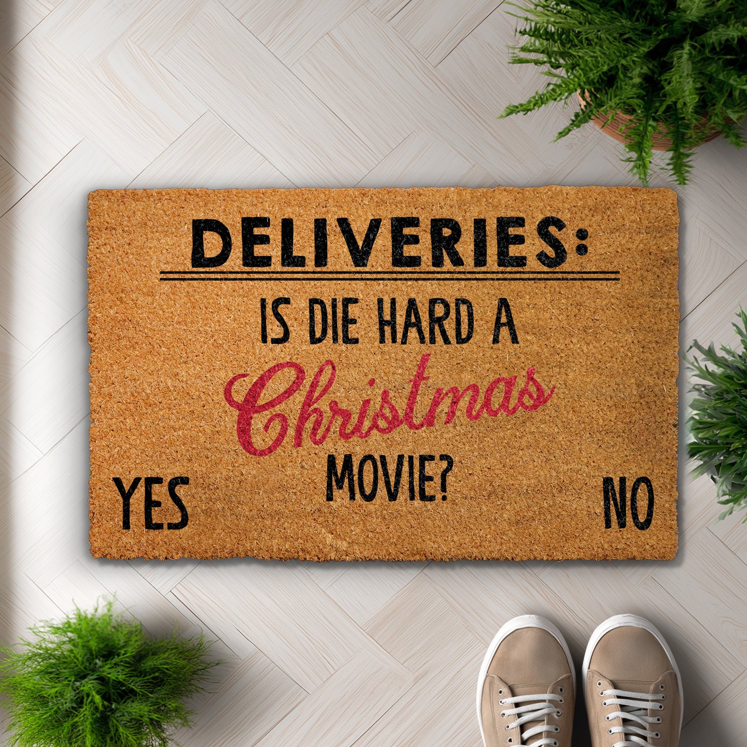 Die Hard Christmas Doormat, Festive Entrance Rug, Holiday Home Decor