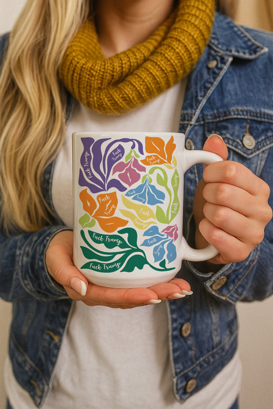 Colorful Anti Trump Ceramic Mug, Subtle Democrat Coffee Cup Gift