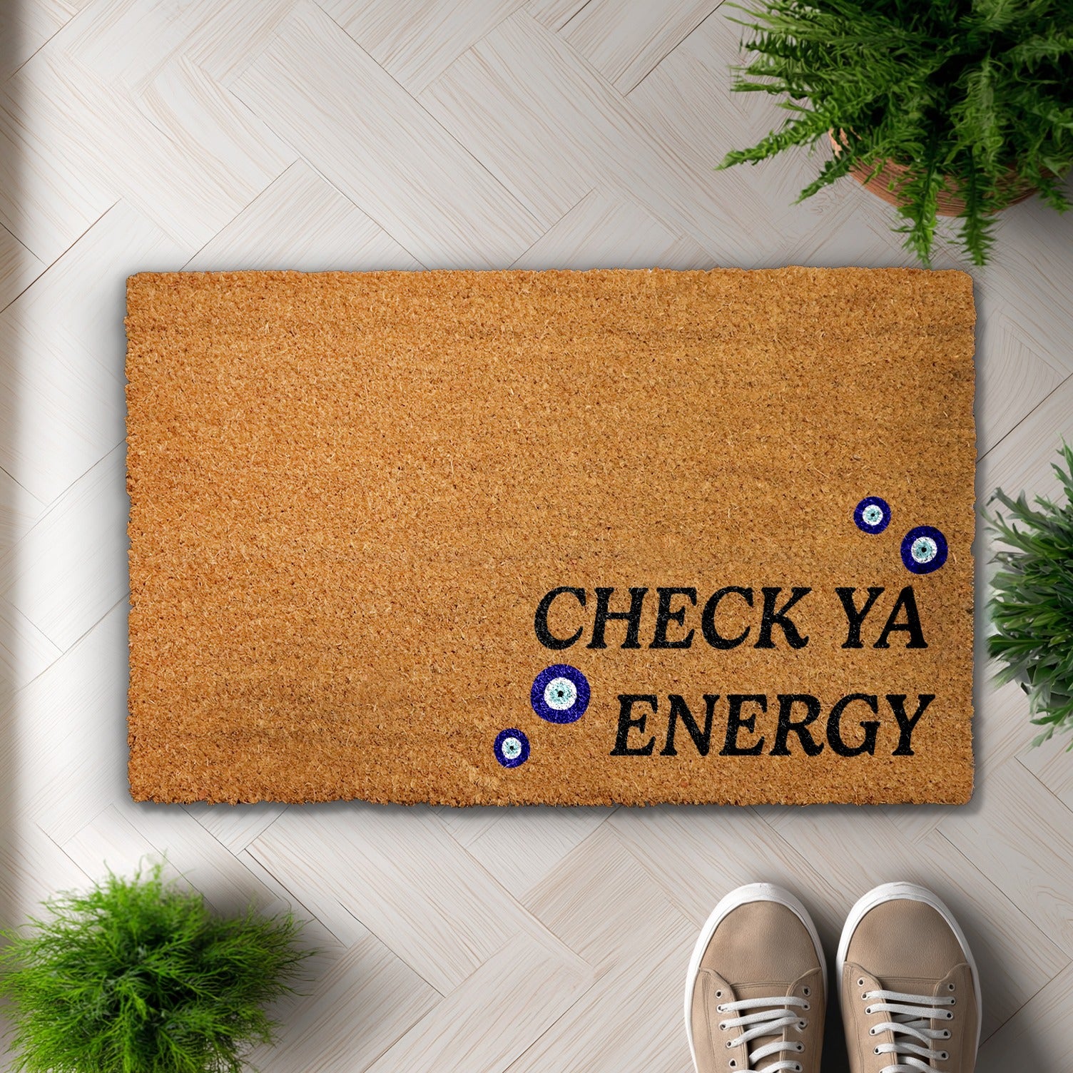 Enhance Your Entryway with Mystical Vibes: Check Ya Energy Doormat