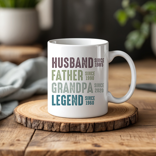 Custom Dad Tea Cup, Personalized Gift For Him – Legend Mug
