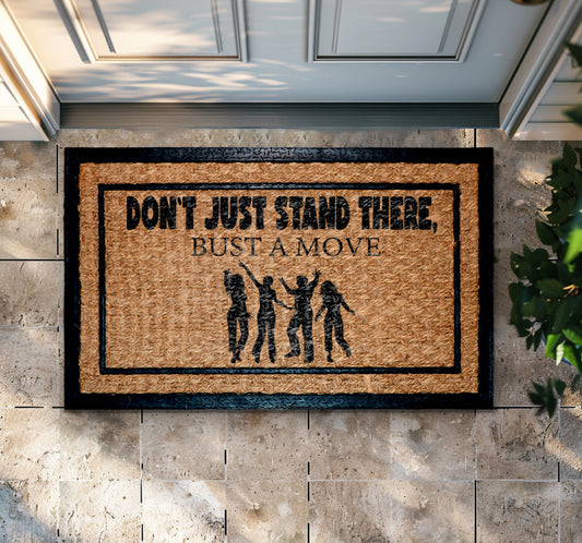 Retro Dancing Silhouettes: Get Moving with Funny Doormat