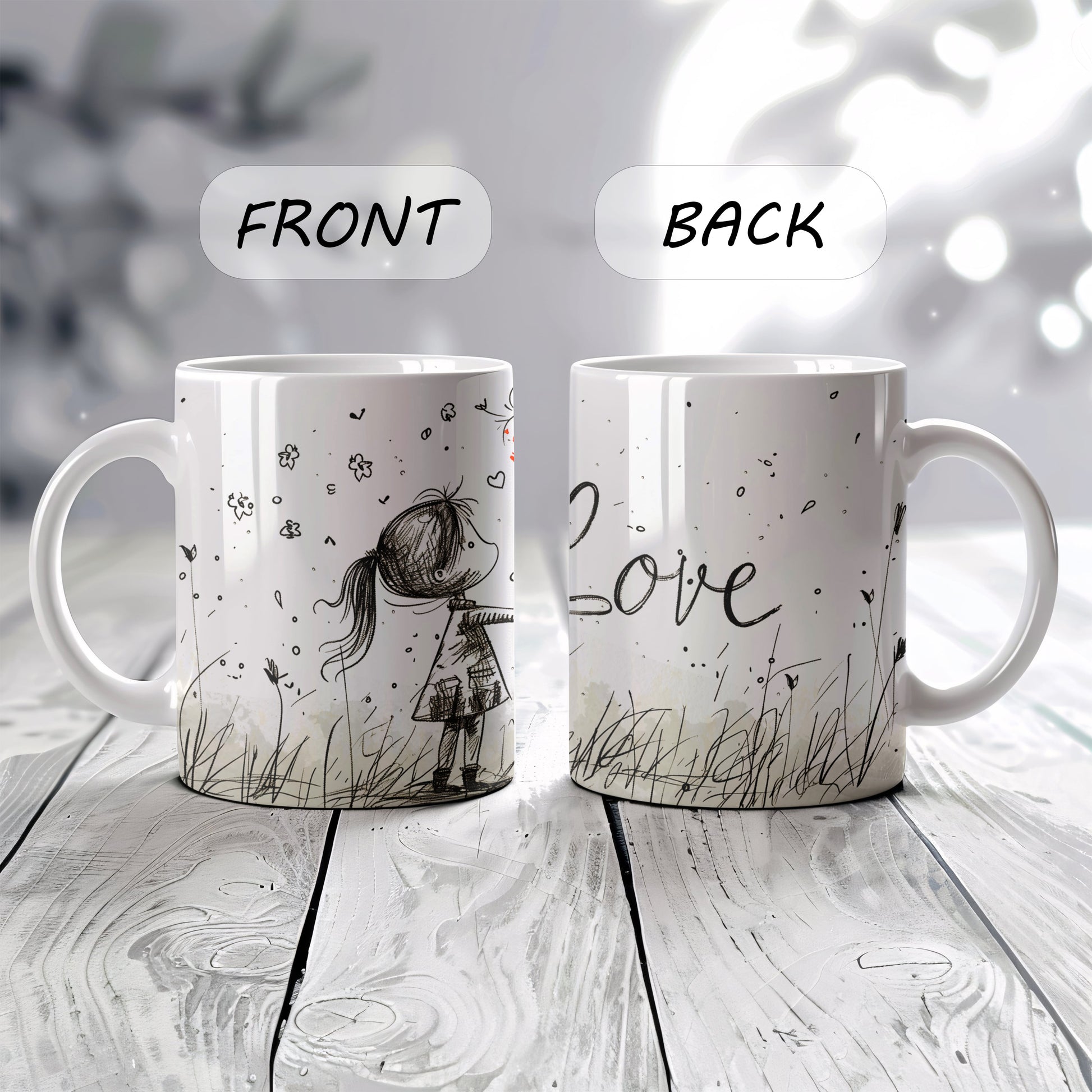 Cherished Mother-Daughter Bond: Heart Balloon Ceramic Tea Cup, Sentimental Gift