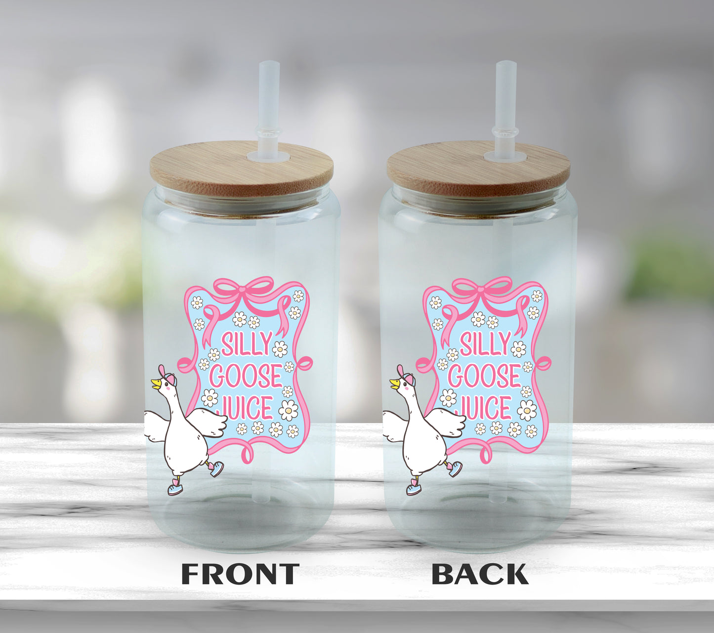 Sarcastic Goose Glass Tumbler, Cute & Funny Drinkware Gift