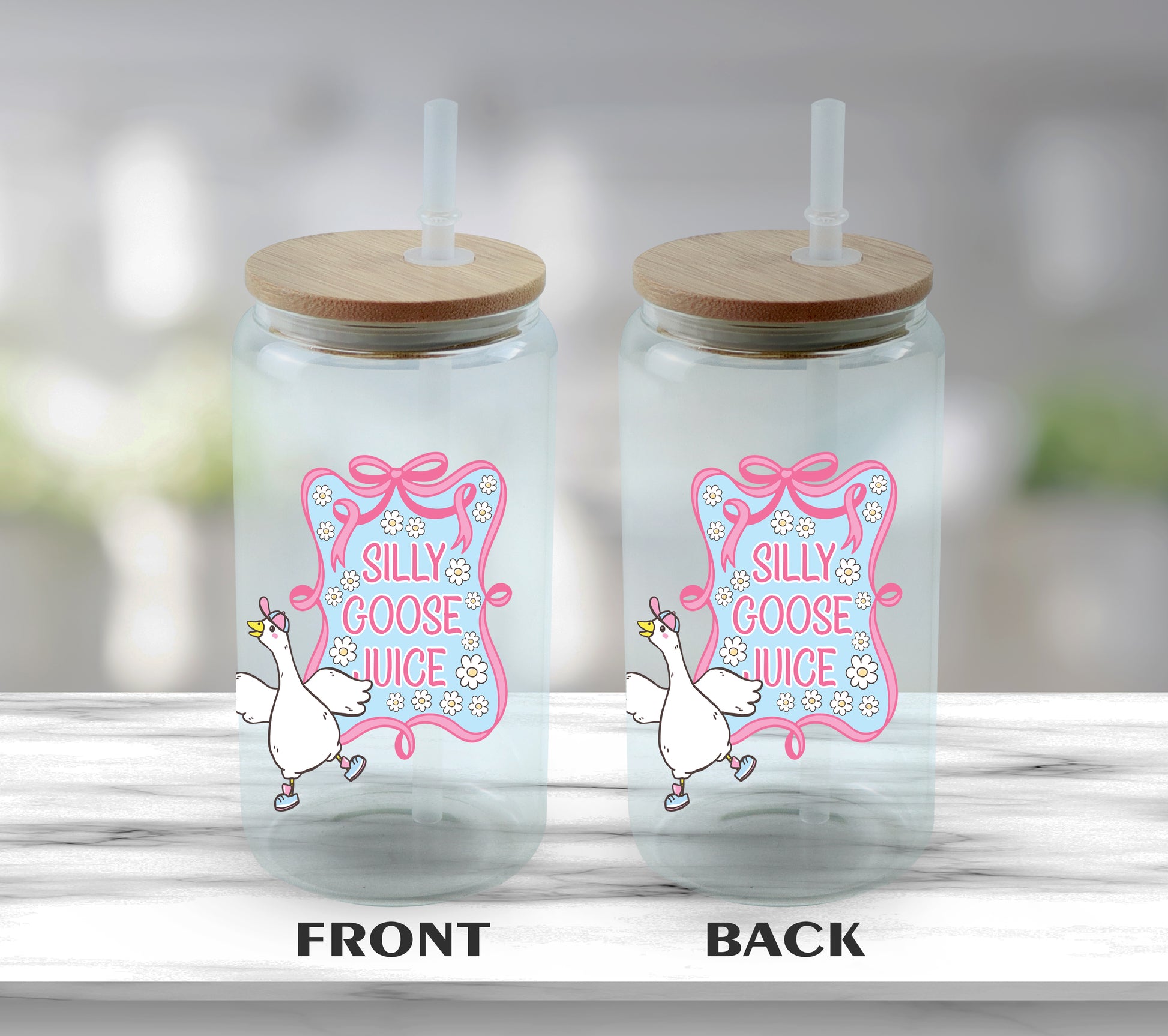 Sarcastic Goose Glass Tumbler, Cute & Funny Drinkware Gift