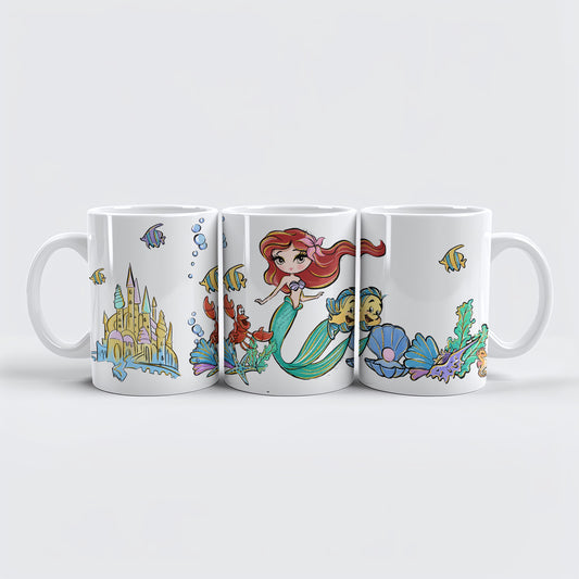 Princess Ariel, Flounder, Sebastian Ceramic Mug – Disney Little Mermaid
