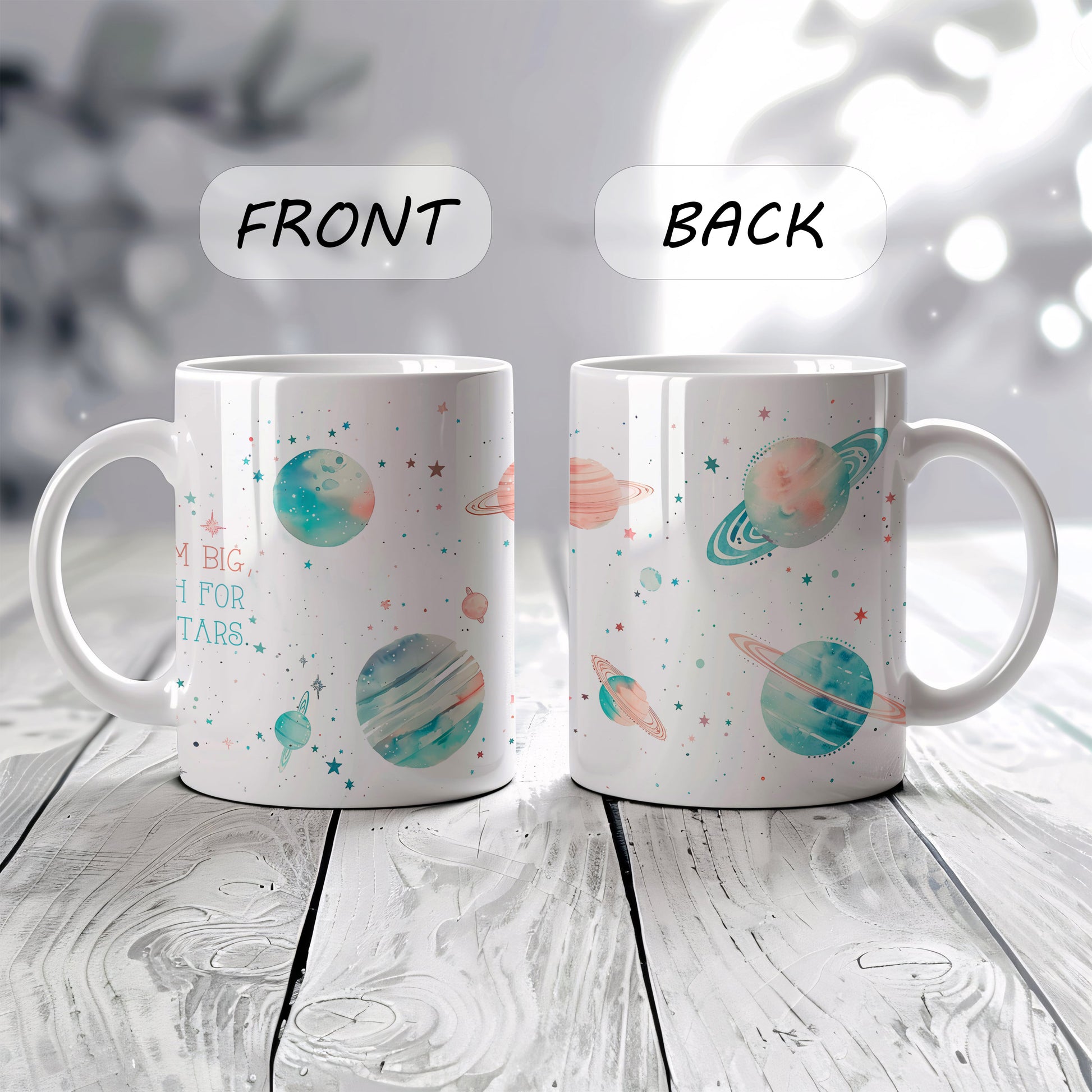 Dream Big, Reach for the Stars: Aesthetic Planets Coffee Mug