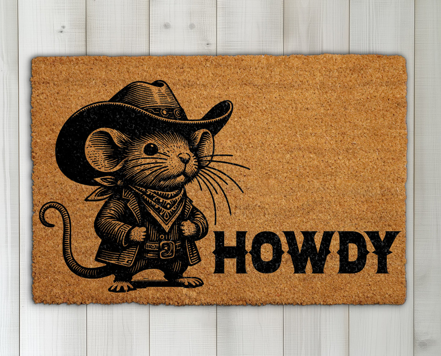 Rustic Western Animal Welcome Mat, Funny Cowboy Porch Decor